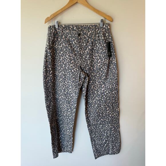 NWT Wild Fable Mid Rise Wide Leg Baggy Jeans Beige Leopard Women's Size Medium - Picture 2 of 12